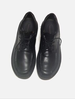 Timberland Mens  Black Leather Moc Toe Lace Up Oxford Shoes Size